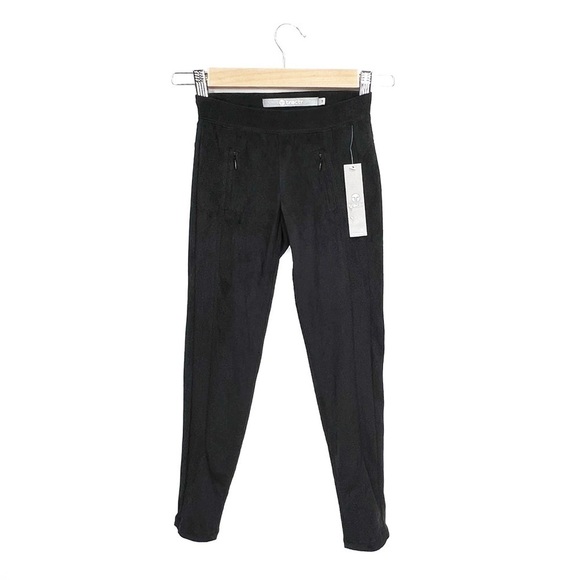 Tractr Girl’s Leggings Size 7 Black Pants Pull-on Faux Suede Moleskin New NWT - Picture 1 of 7
